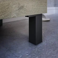 Meuble Sous Lavabo|Pegane Meuble salle de bain Sous-Vasque 50 cm + Miroir coloris Alaska chêne à nœuds - Longueur 50 x Hauteur 80 x Profondeur 40 cm