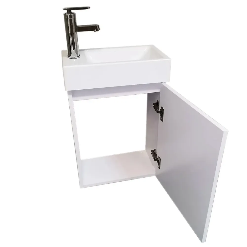 Top Bath Meuble Salle de Bains avec vasque/lavabo lave mains à suspendre Mini 40 Blanc
