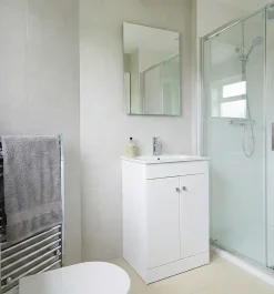 Top Bath Meuble Salle de Bains avec vasque/lavabo LOOK 60 Blanc à poser avec plan céramique.