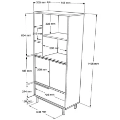 Armoire De Salle De Bains|Pier Import Meuble salle de bains moderne effet bois 3 portes JENA