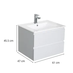 Mob-In Meuble simple vasque 60cm SORRENTO + vasque