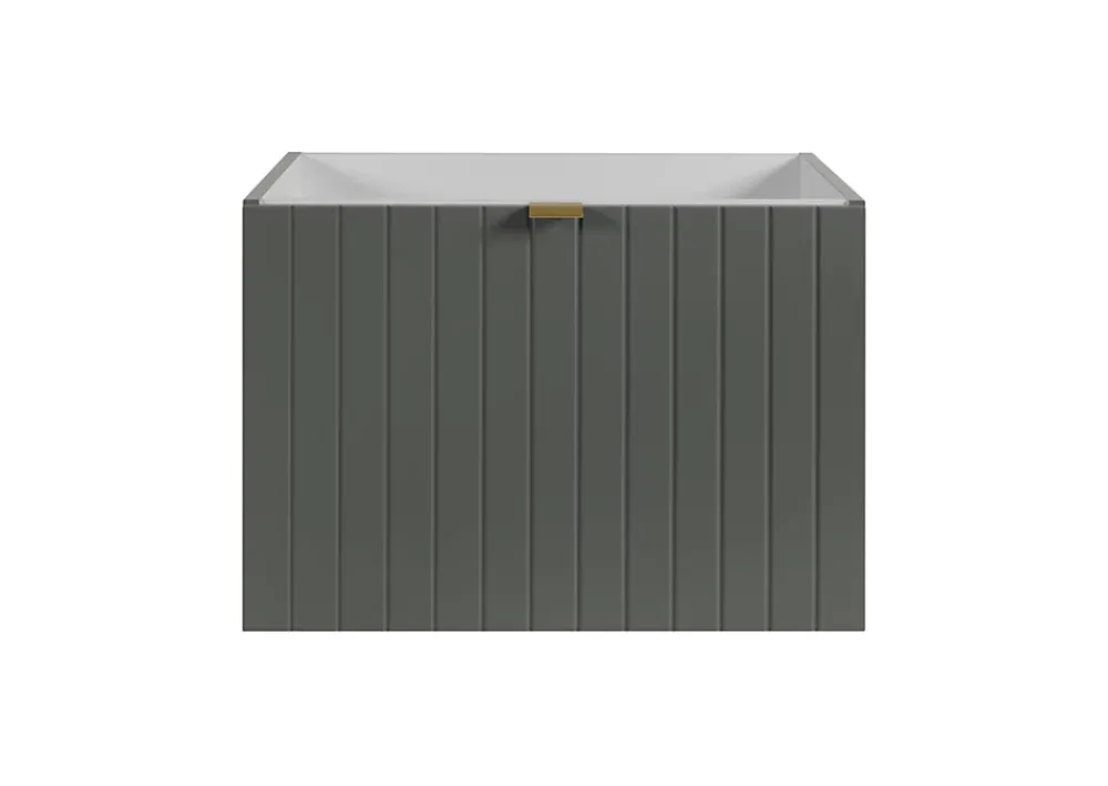 Meuble Sous Lavabo|Furnidea Meuble sous double vasque suspendu HARMO 120 cm Façade rainuré vert semi-mat