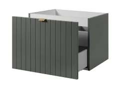Meuble Sous Lavabo|Furnidea Meuble sous double vasque suspendu HARMO 120 cm Façade rainuré vert semi-mat