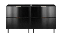 Meuble Sous Lavabo|Furnidea Meuble sous double vasque sur pieds FLOW noir 120 cm