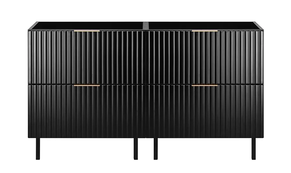 Meuble Sous Lavabo|Furnidea Meuble sous double vasque sur pieds FLOW noir 120 cm