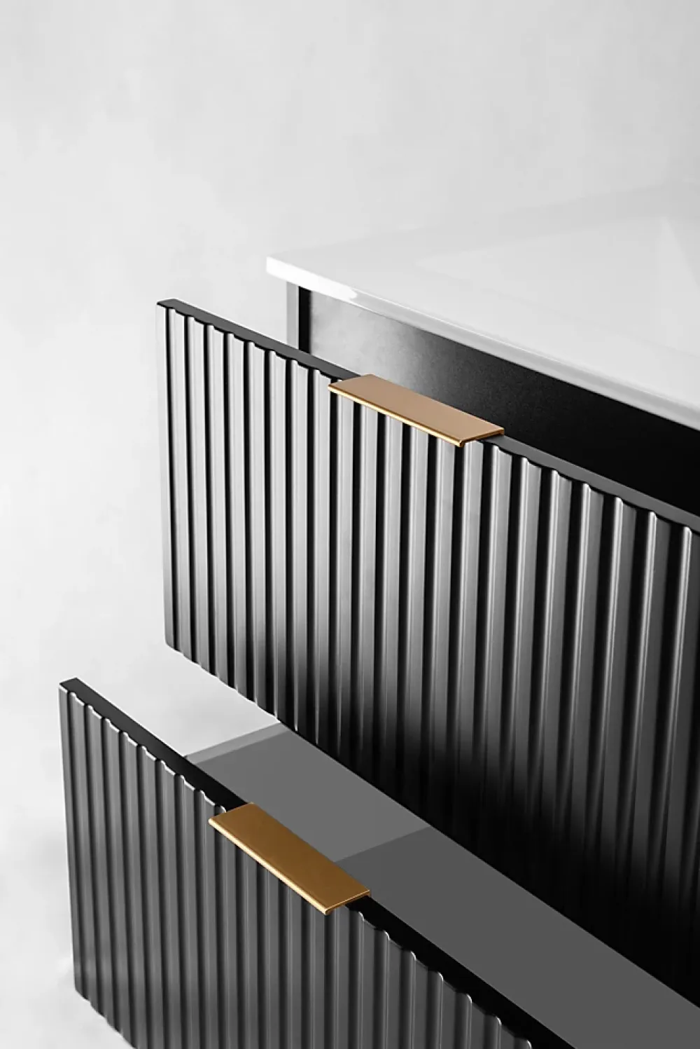 Meuble Sous Lavabo|Furnidea Meuble sous double vasque sur pieds FLOW noir 120 cm