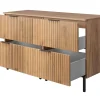 Meuble Vasque|Furnidea Meuble sous double vasque avec plan sur pieds FLOW chêne craft 120 cm