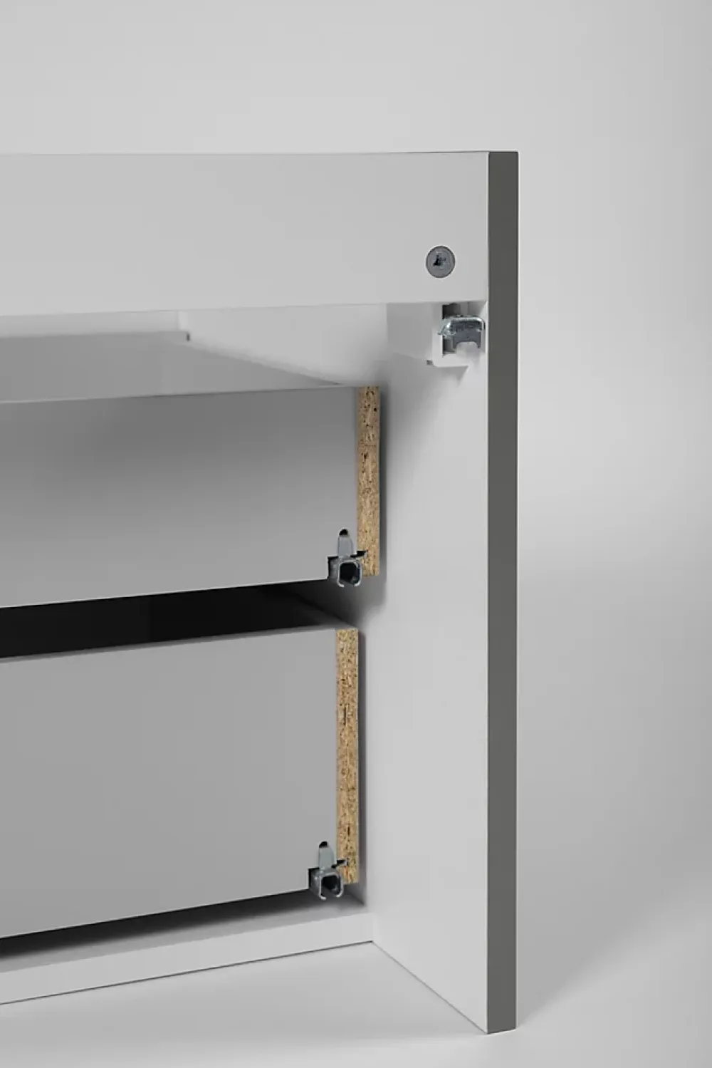 Furnidea Meuble sous double vasque suspendu HARMO 160 cm Façade rainuré vert semi-mat