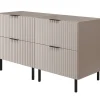 Furnidea Meuble sous double vasque sur pieds FLOW cachemire 120 cm