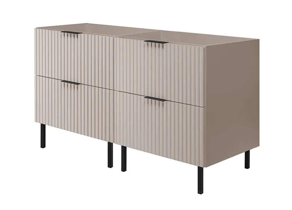 Furnidea Meuble sous double vasque sur pieds FLOW cachemire 120 cm