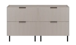 Furnidea Meuble sous double vasque sur pieds FLOW cachemire 120 cm