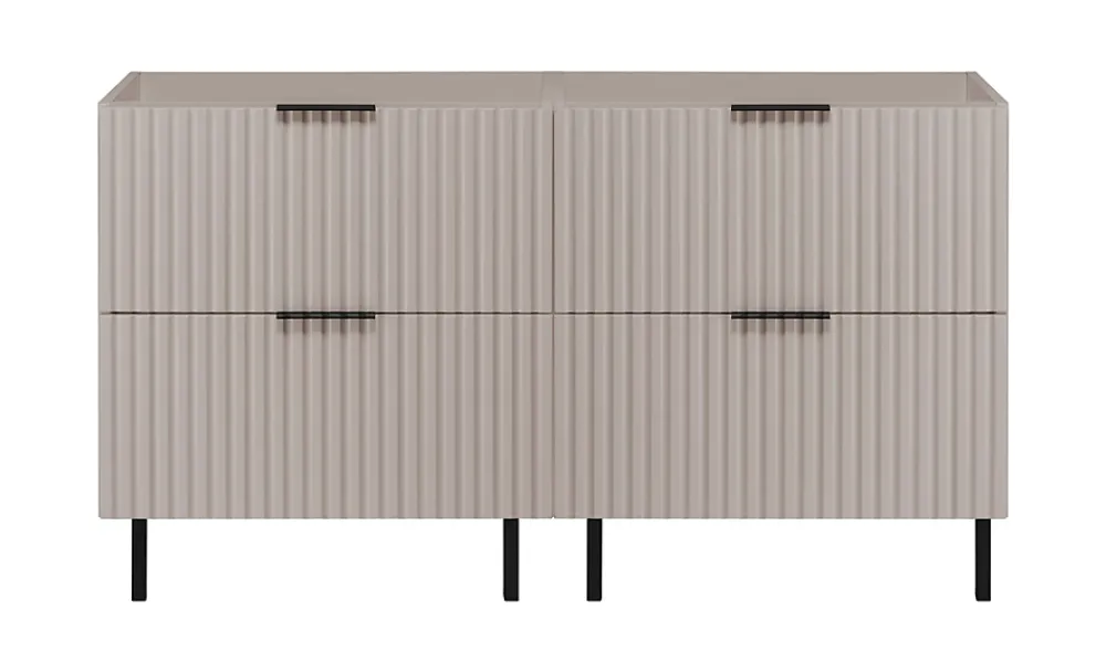 Furnidea Meuble sous double vasque sur pieds FLOW cachemire 120 cm
