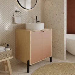 Meuble Sous Lavabo|Demeyere Meuble sous lavabo 2 portes abricot Elisa - Abricot