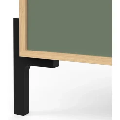 Meuble Vasque|Box & Beyond Meuble sous lavabo 2 portes bois naturel et vert 69 x 50 x 78 cm