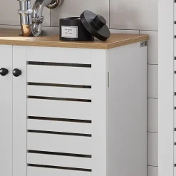 Meuble Sous Lavabo|Sobuy Meuble Sous Lavabo 2 étage 2 Portes Salle de Bain, BZR40-W,