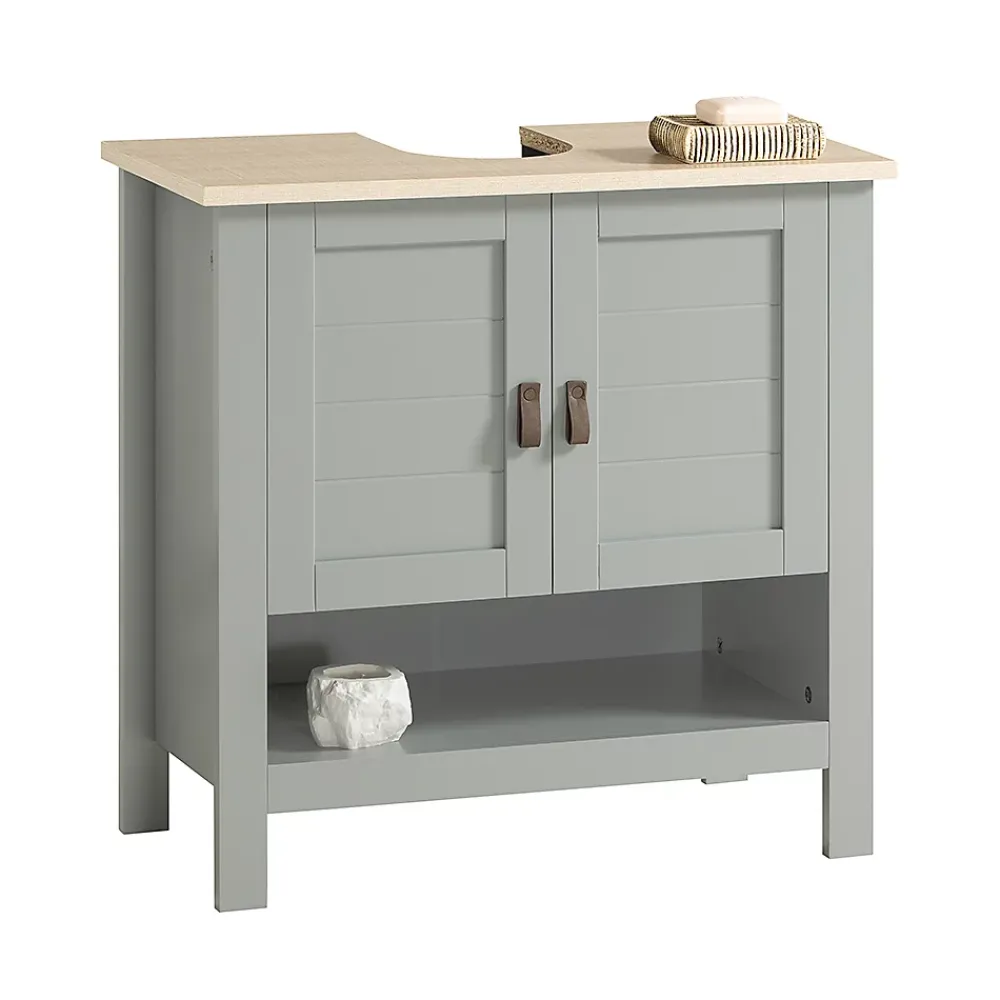 Meuble Sous Lavabo|Sobuy Meuble sous Lavabo avec 2 Portes et 1 Compartiment Ouvert, BZR69-HG,