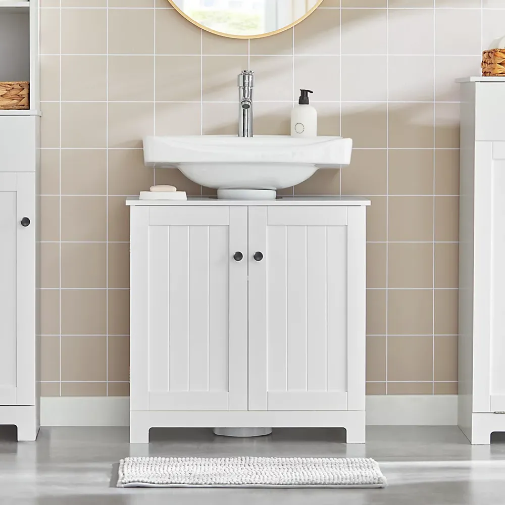 Sobuy Meuble Sous Lavabo Colonne Salle de Bain, BZR18-II-W,