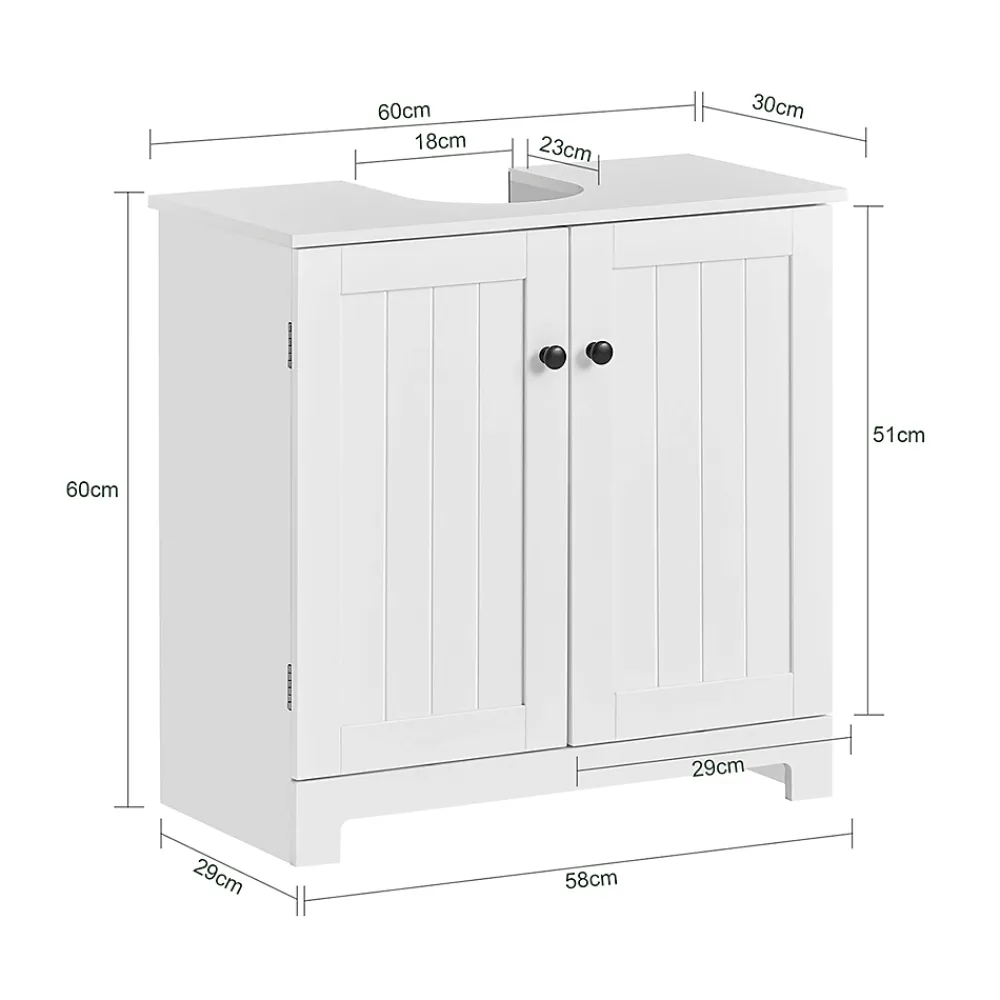 Sobuy Meuble Sous Lavabo Colonne Salle de Bain, BZR18-II-W,