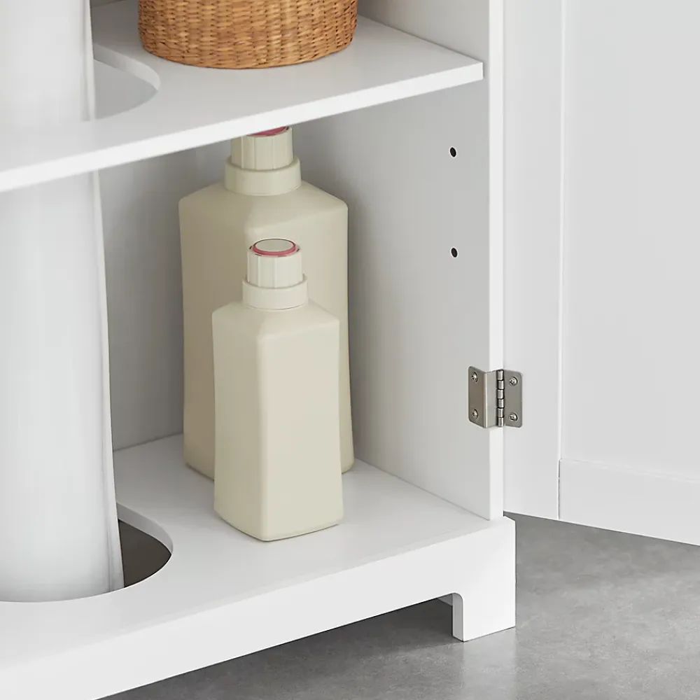 Sobuy Meuble Sous Lavabo Colonne Salle de Bain, BZR18-II-W,