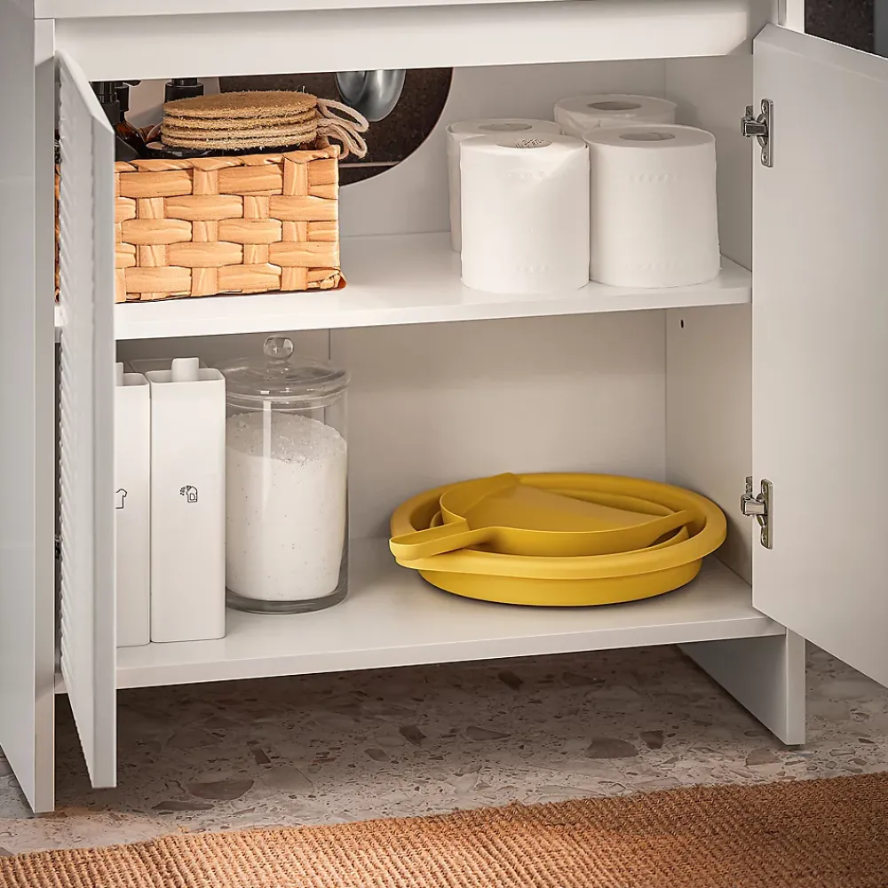 Sobuy Meuble sous Lavabo de Salle de Bain avec 2 Portes et 2 Étagères, Blanc, L60xP30xH61 cm, BZR157-W