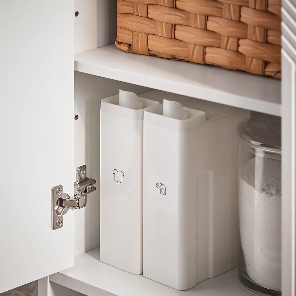 Sobuy Meuble sous Lavabo de Salle de Bain avec 2 Portes et 2 Étagères, Blanc, L60xP30xH61 cm, BZR157-W