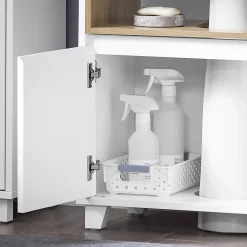 Sobuy Meuble Sous Lavabo de Salle de Bain Meuble évier de Cuisine, 2 Portes, BZR148-W,
