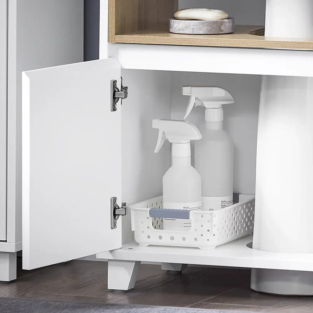 Sobuy Meuble Sous Lavabo de Salle de Bain Meuble évier de Cuisine, 2 Portes, BZR148-W,