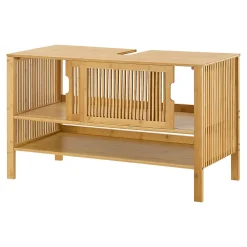 Meuble Sous Lavabo|[En.Casa] Meuble sous lavabo Hvaler bambou 60 x 100 x 45 cm en.casa
