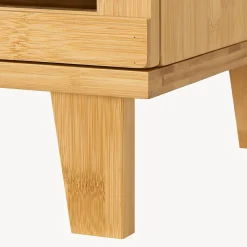 [En.Casa] Meuble sous lavabo Iveland bambou 60 x 40 x 30 cm en.casa