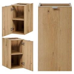 [En.Casa] Meuble sous lavabo NEWPORT 90 x 60 x 40 cm effet chêne noir en.casa