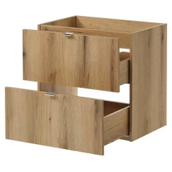 [En.Casa] Meuble sous lavabo NEWPORT avec 2 tiroirs 60 x 60 x 40 cm effet chêne noir en.casa