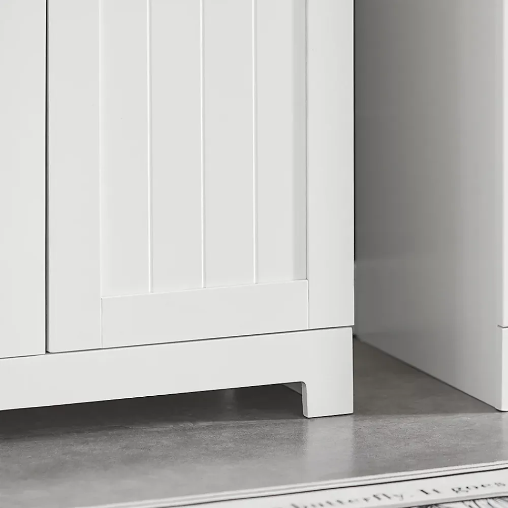 Meuble Sous Lavabo|Sobuy Meuble Sous Lavabo Salle de Bain à 2 étages 2 Portes, BZR18-W,