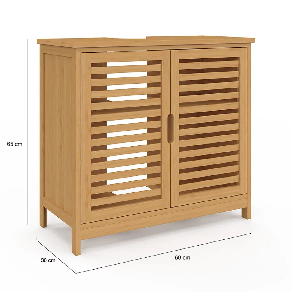 IDMarket Meuble sous lavabo salle de bain bambou BEA