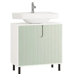 Sobuy Meuble sous Lavabo Salle de Bain, Meuble sous Vasque avec 2 Portes, , BZR139-GR