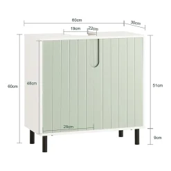 Sobuy Meuble sous Lavabo Salle de Bain, Meuble sous Vasque avec 2 Portes, , BZR139-GR