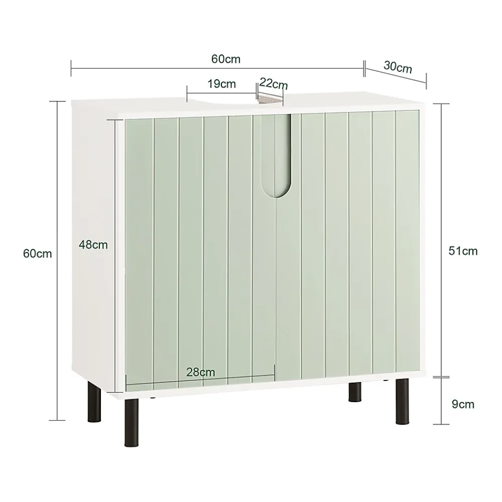 Sobuy Meuble sous Lavabo Salle de Bain, Meuble sous Vasque avec 2 Portes, , BZR139-GR