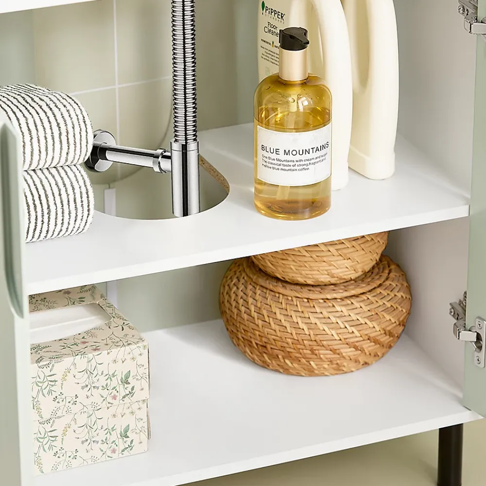 Sobuy Meuble sous Lavabo Salle de Bain, Meuble sous Vasque avec 2 Portes, , BZR139-GR