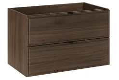 Meuble Sous Lavabo|Furnidea Meuble sous lavabo suspendu TERRA VILLA coloris noyer foncé 80 cm