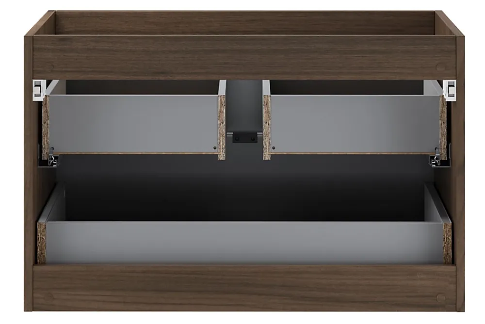 Meuble Sous Lavabo|Furnidea Meuble sous lavabo suspendu TERRA VILLA coloris noyer foncé 80 cm