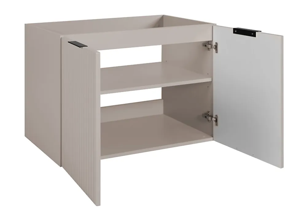 Furnidea Meuble sous vasque à 2 portes FLOW CACHEMIRE 120 cm avec 2 x l'étagères - extensions et plan