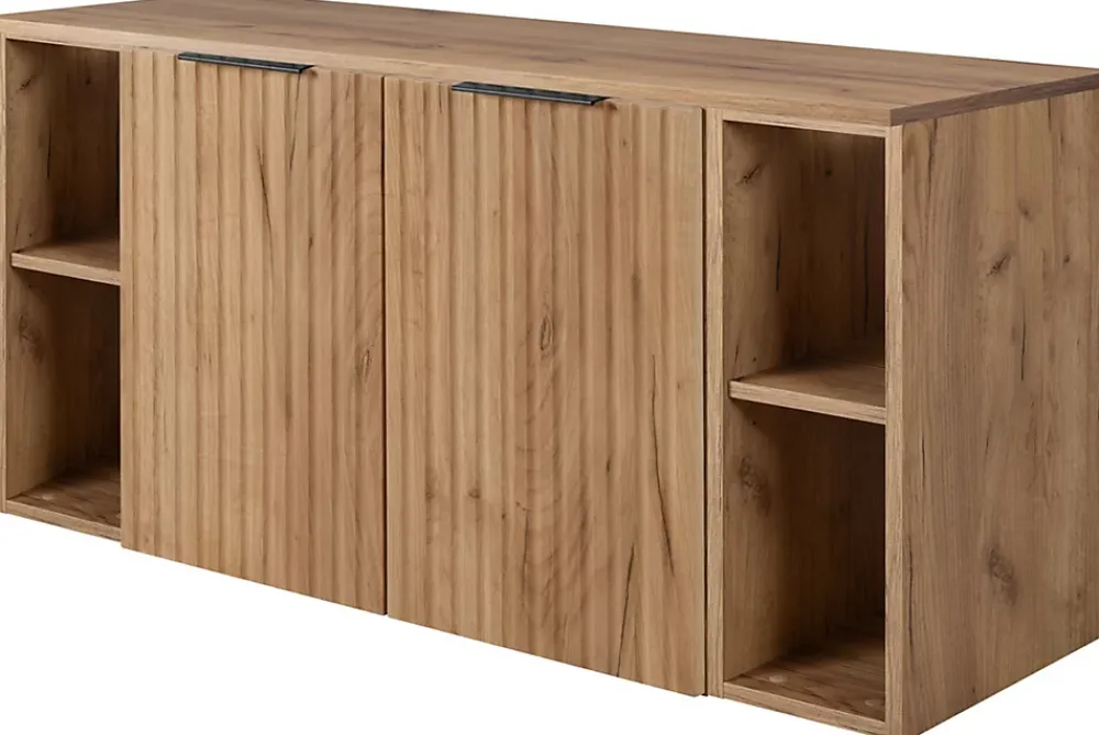 Meuble Vasque|Furnidea Meuble sous vasque à 2 portes FLOW CHÊNE 120 cm avec 2 x l'étagères - extensions et plan