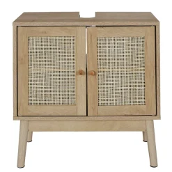 Meuble Sous Lavabo|The Home Deco Factory Meuble sous vasque 2 portes Bali en cannage
