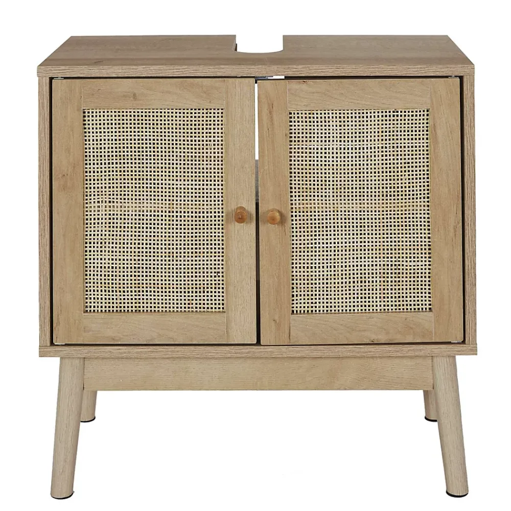 Meuble Sous Lavabo|The Home Deco Factory Meuble sous vasque 2 portes Bali en cannage