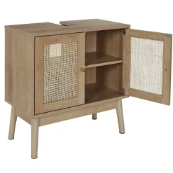 Meuble Sous Lavabo|The Home Deco Factory Meuble sous vasque 2 portes Bali en cannage