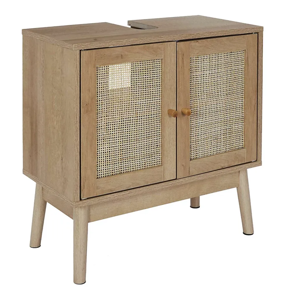 Meuble Sous Lavabo|The Home Deco Factory Meuble sous vasque 2 portes Bali en cannage