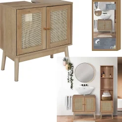 Meuble Sous Lavabo|The Home Deco Factory Meuble sous vasque 2 portes Bali en cannage