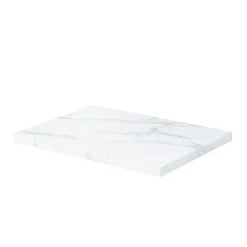 Meuble Buanderie|GoodHome Meuble sous vasque à poser l.60 cm vert + plan de toilette effet marbre blanc Cadélia, Perma