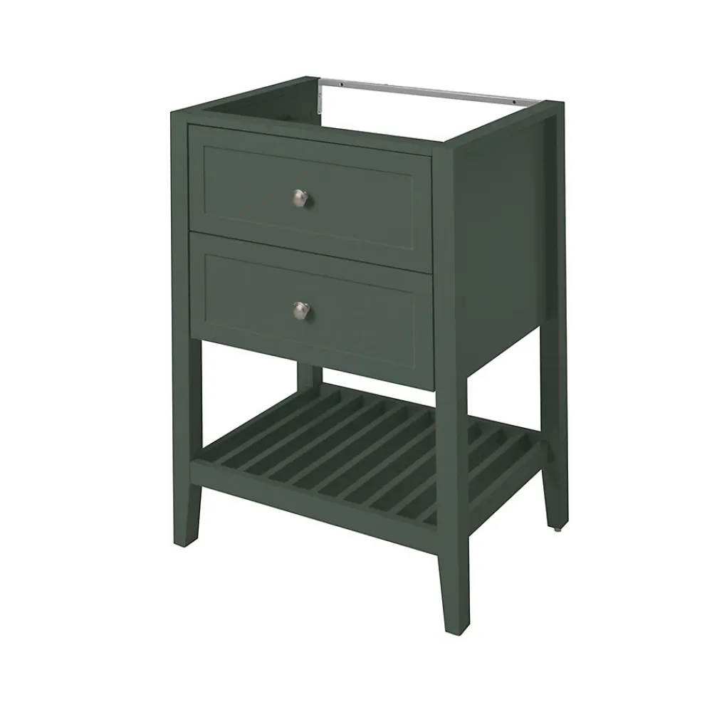 Meuble Buanderie|GoodHome Meuble sous vasque à poser l.60 cm vert + plan de toilette effet marbre blanc Cadélia, Perma