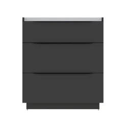 Meuble Buanderie|Meuble Sous-Vasque| Meuble sous vasque à poser noir mat l.80 x H.88 x P.50 cm, Pamili