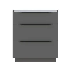 Meuble Buanderie|Meuble Sous-Vasque| Meuble sous vasque à poser gris anthracite brillant l.80 x H.88 x P.50 cm, Pamili